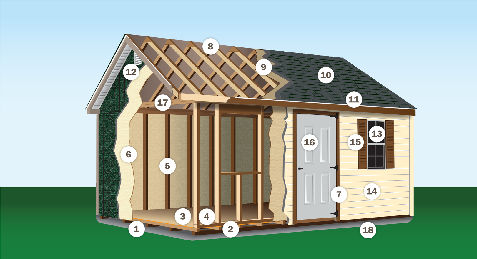 storage shed standard features